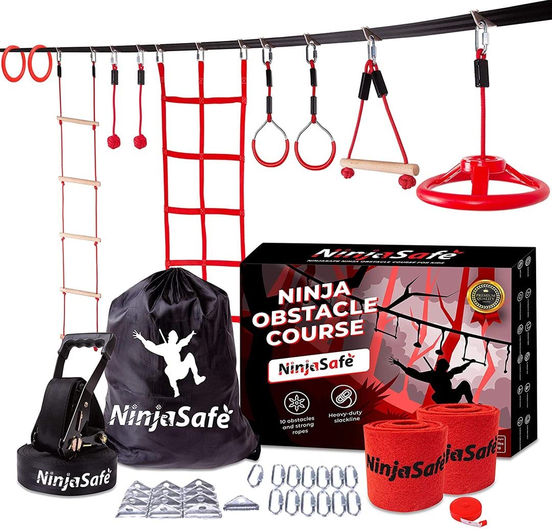Obstacle Course for Kids Backyard - 10 Durable Obstacles and 50'