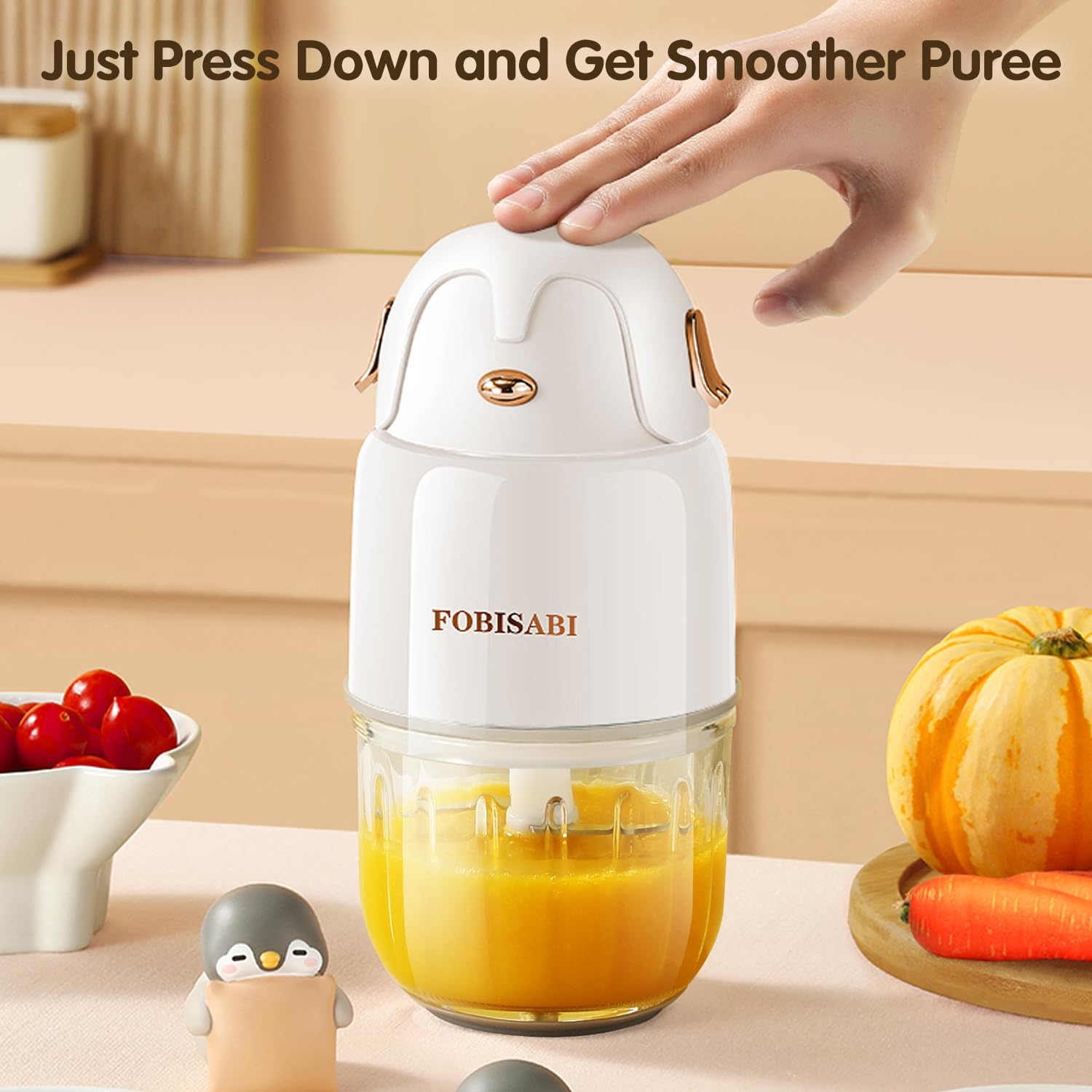 Baby Food Maker - Baby Food Processor with 2 Glass Bowls Baby Food Blender, Fruit, Vegatable, Meat, Baby Food Puree Maker Make Fresh and Nutritious Meals for Your Little One