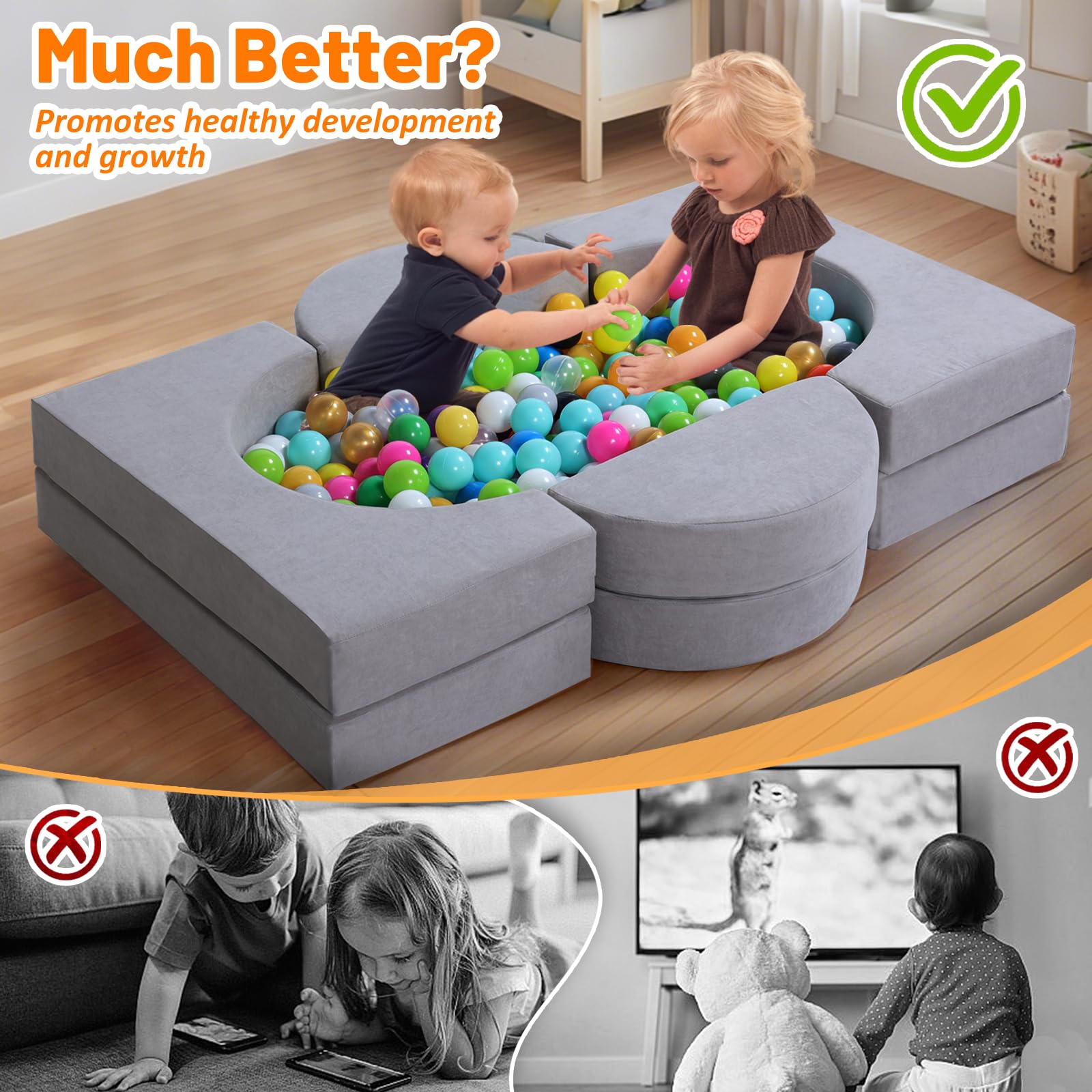 Modular Kids Play Couch Foam Building Blocks Set