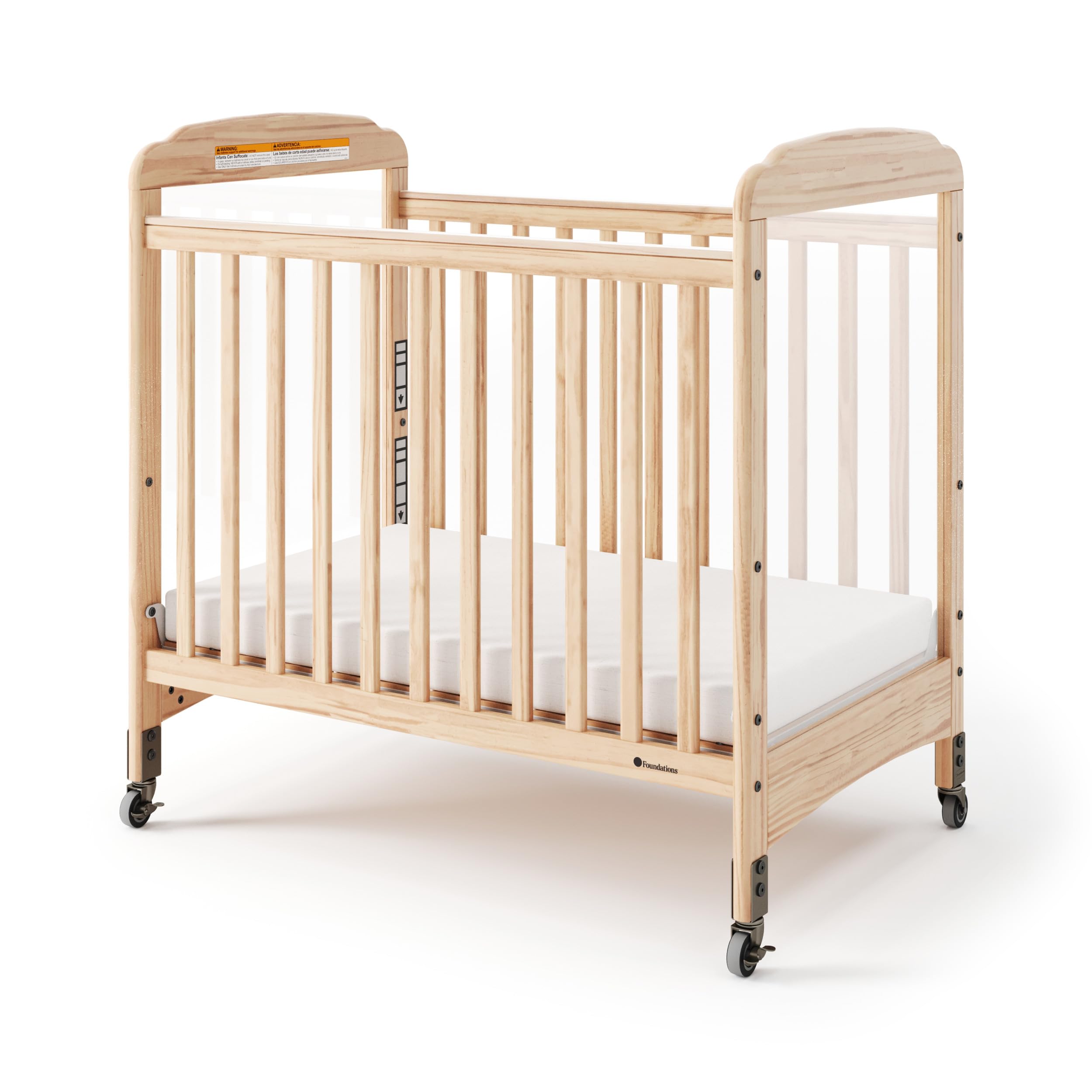 Compact Clearview Daycare Crib with Foam Mattress