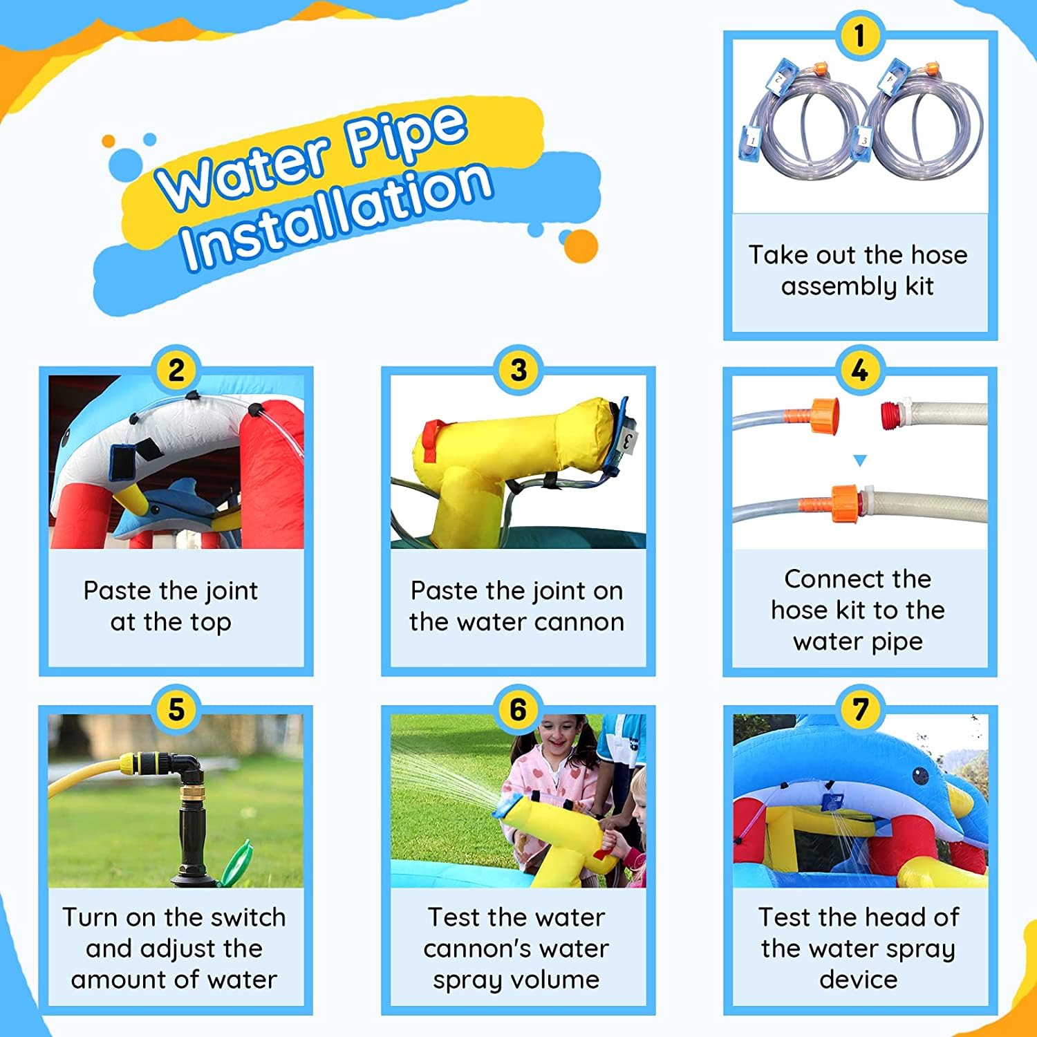 Inflatable Water Slide Bounce House with Double Slides