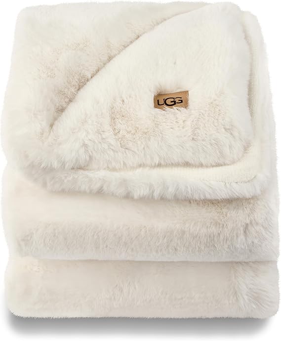 Euphoria Plush Faux Fur Throw Blanket Medium Weight Reversible Luxury Soft