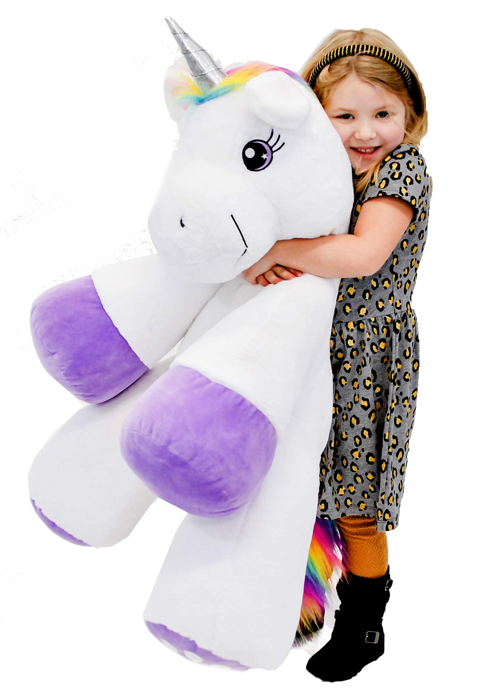 Plushible Poppy The Unicorn Stuffed Animal, 44" Plush Unicorn Toy for Girls & Boys