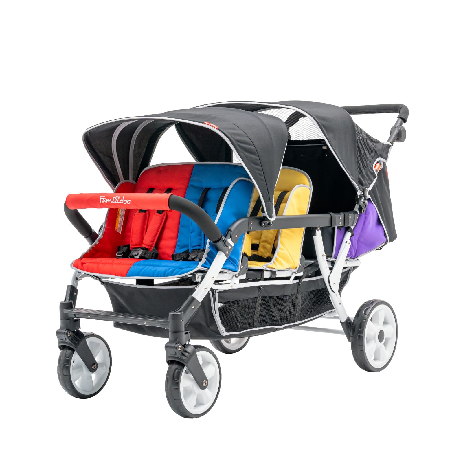 H6E 6 seat Baby Stroller- Double Canopy - Daycare Strollers