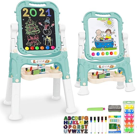 Art Easel for Kids, Adjustable Standing Rotatable Double Sided Easel