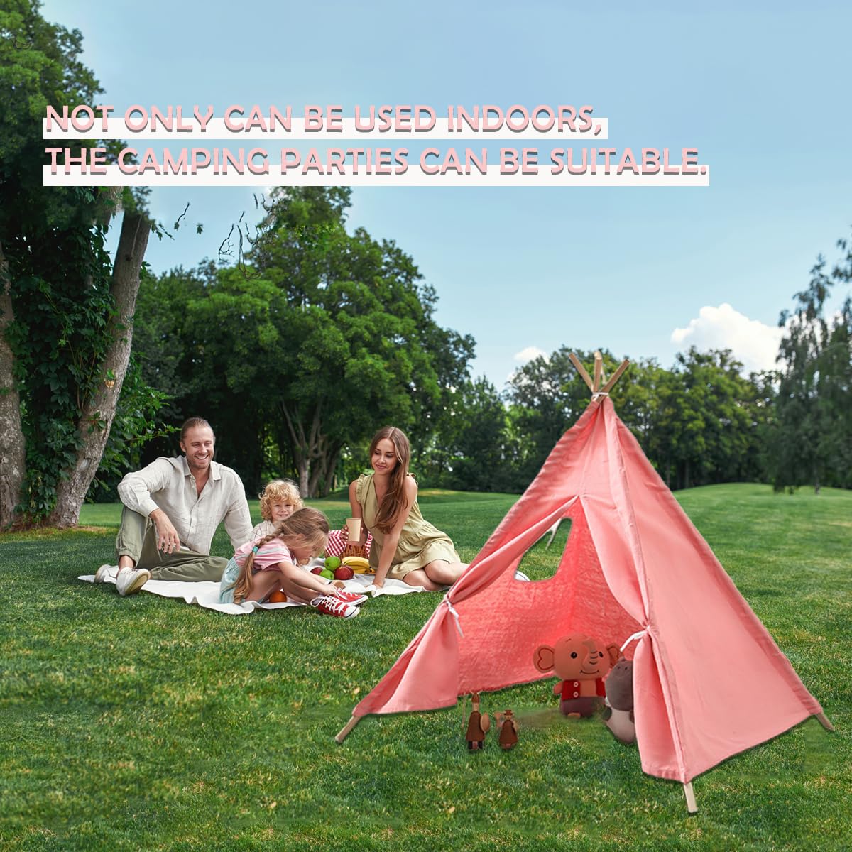 Kids Teepee Tent Set 6 Pack Indoor Outdoor Play Tent