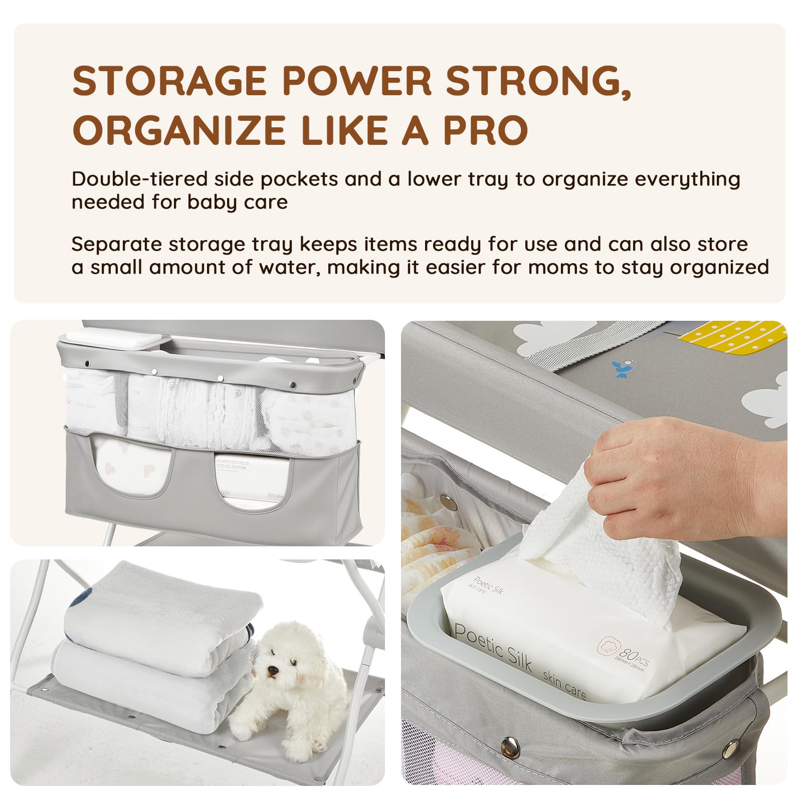 Portable Baby Changing Table with Wheels