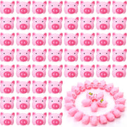 300 Pcs Mini Rubber Pig Bath Toys Bulk Pink Rubber Screaming Sound