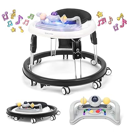 Baby Walker with Wheels,Music and Lights Baby Walker for Boys Girls 6-12 Months