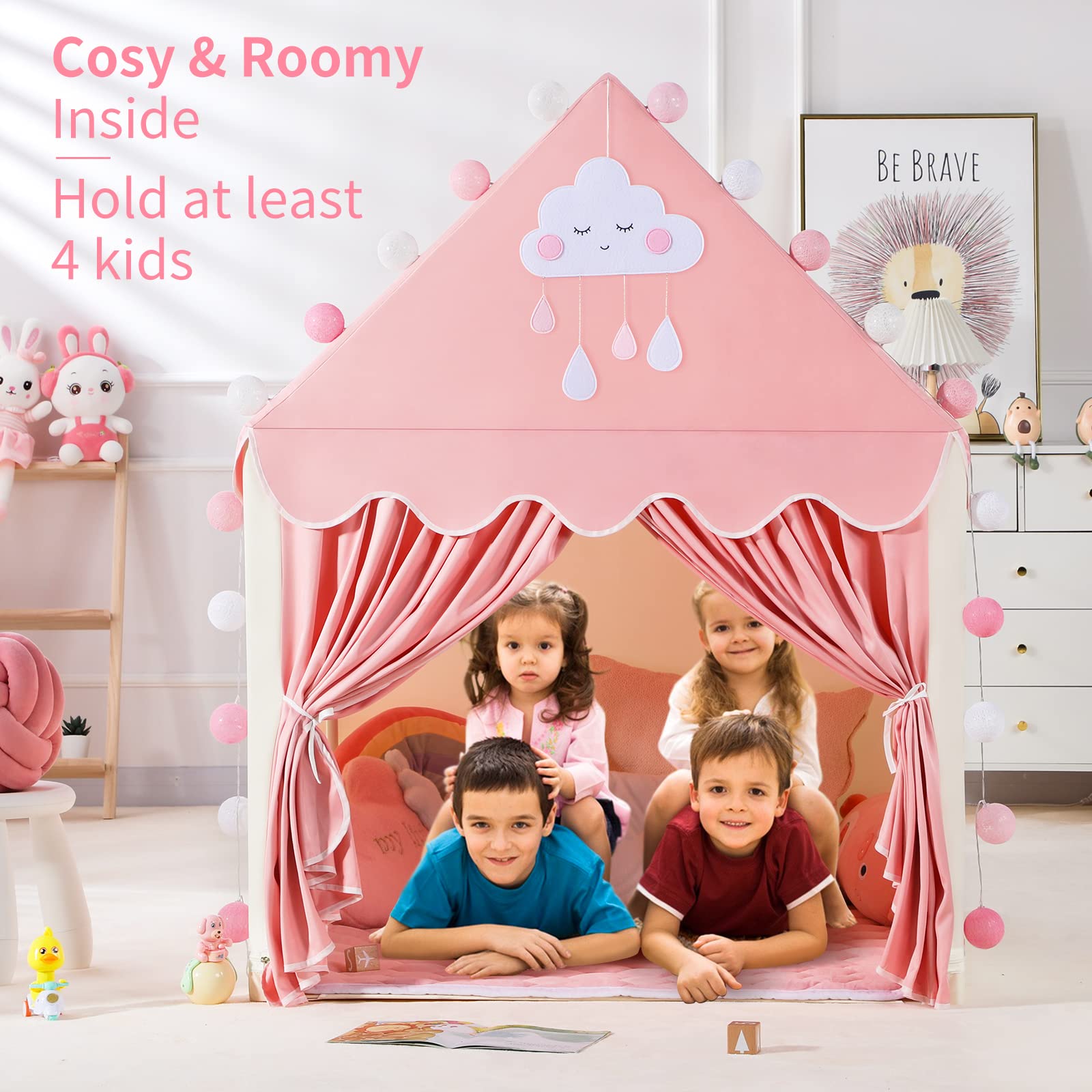 Kids Play Tents for Girls Large Fairy Playhouse for Kids