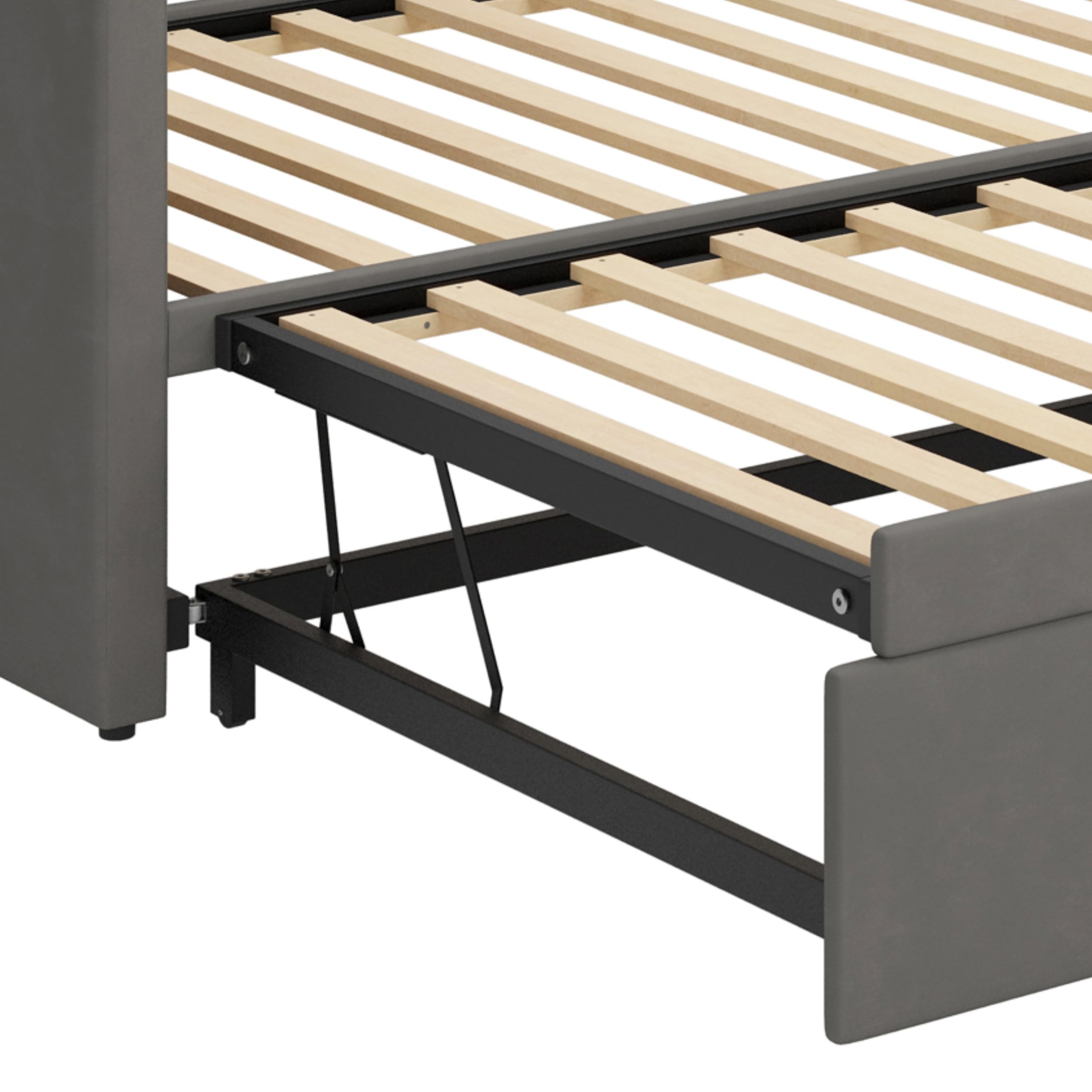 Twin Size Velvet Daybed with Pop Up Trundle
