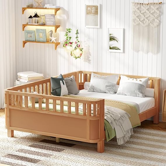 Twin Size Wooden Floor Bed, Low Platform Bed Frame
