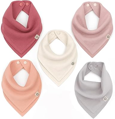 Indi Bandana Bibs for Boys & Girls, Fairtrade Certified, 4-Way Reversible Baby Drool Bibs