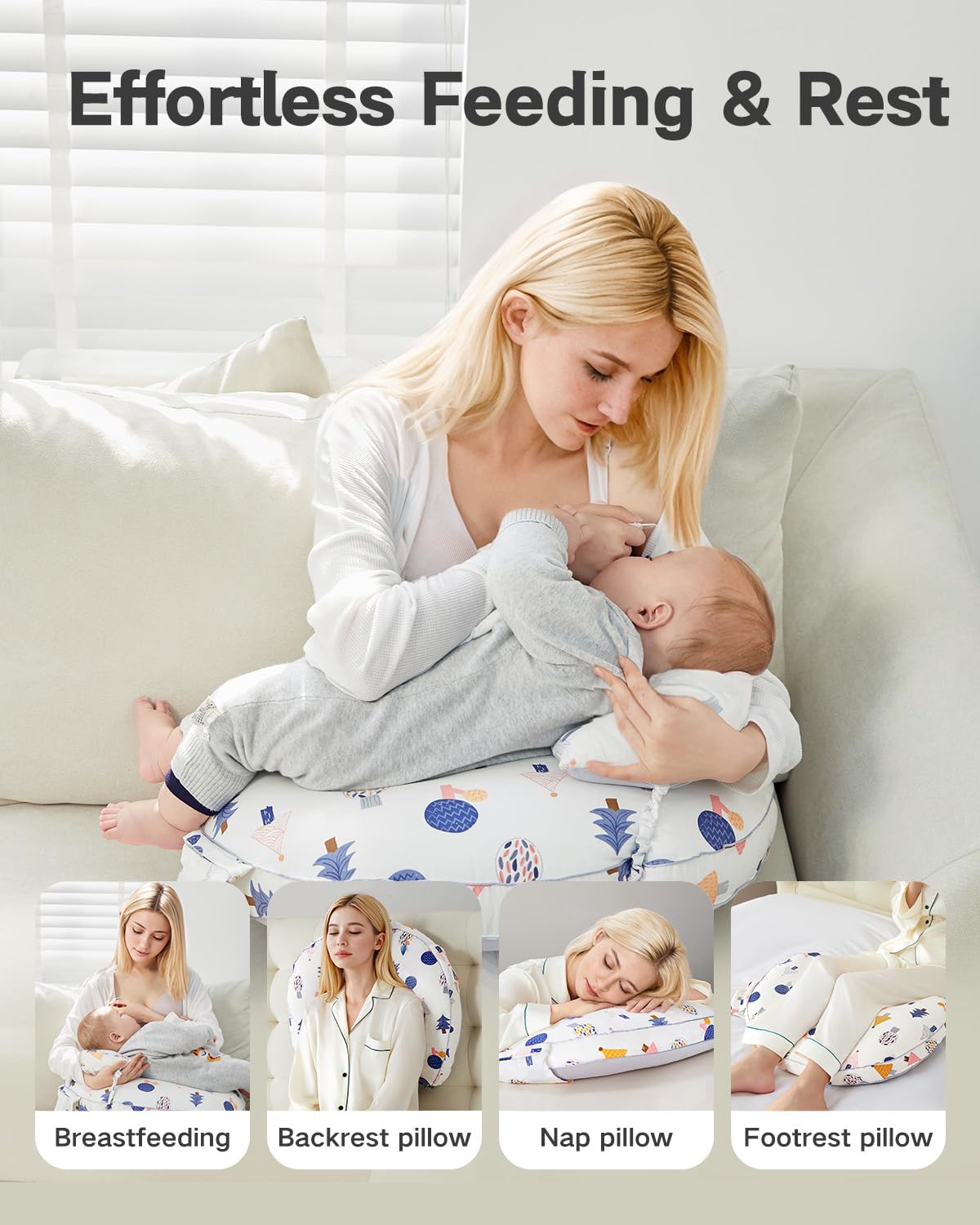 Nursing Pillow for Breastfeeding with Adjustable Waist Strap