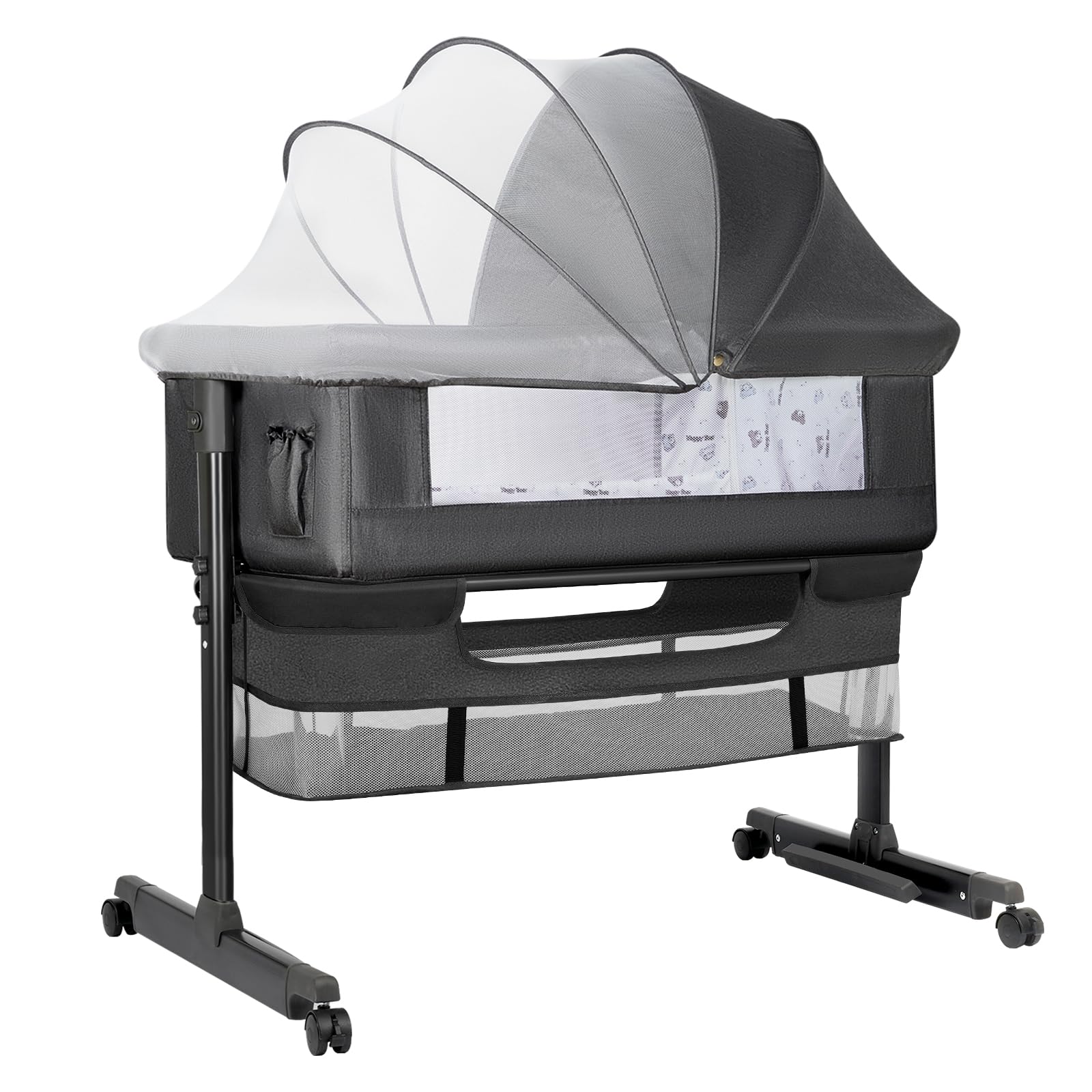 Bedside Baby Bassinet with Wheels