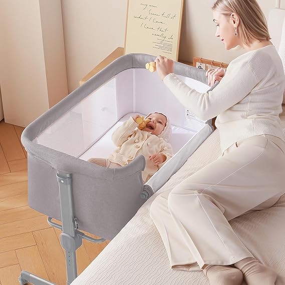 Baby Bassinet, 3 in 1 Bassinets Bedside Sleeper for Newborn