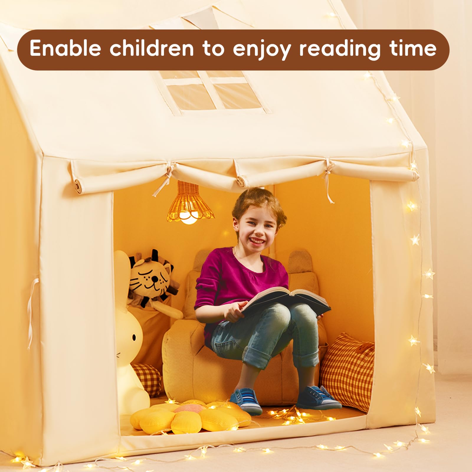 Kids Play Tent Indoor Playhouse with Star Lights
