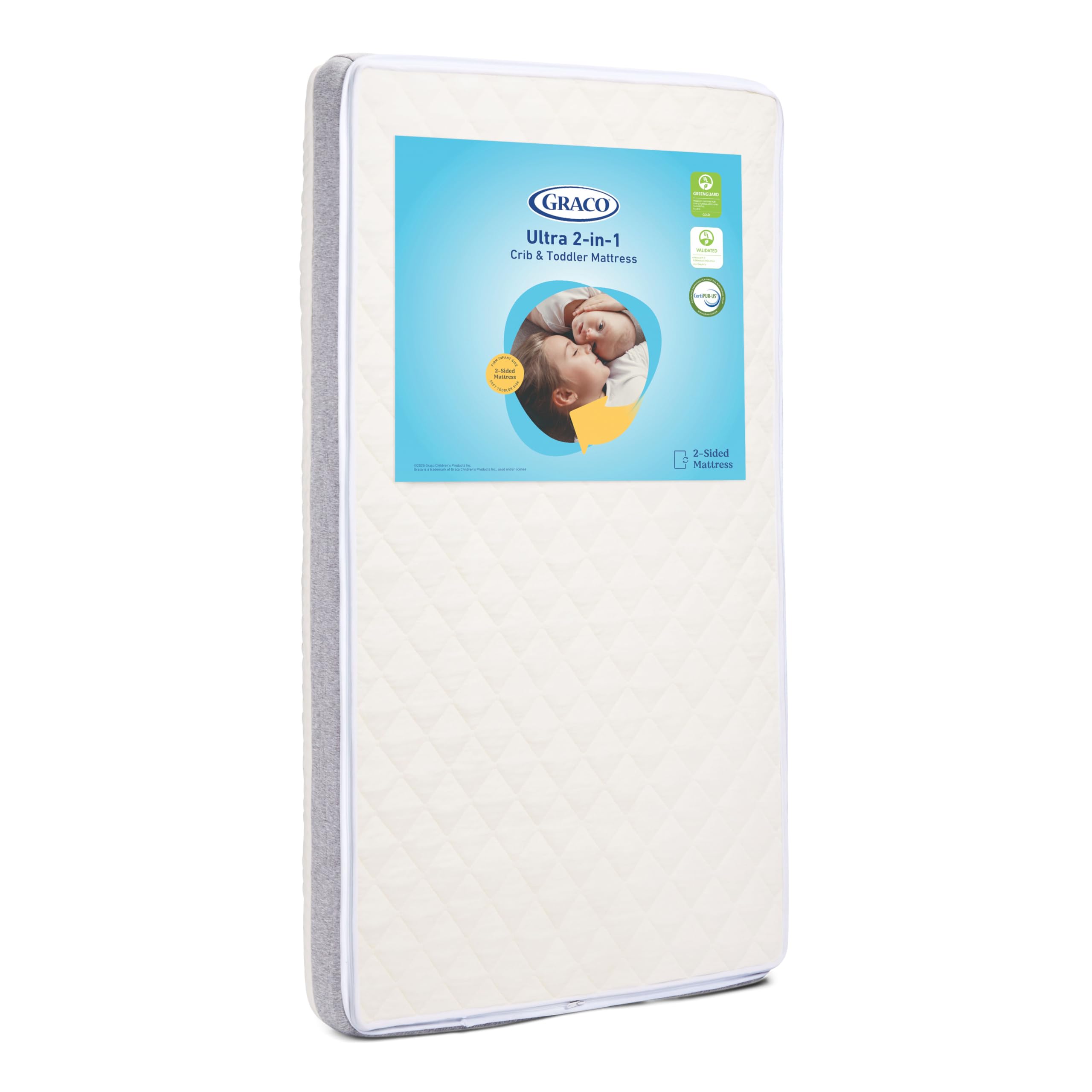Dual-Sided Crib & Toddler Mattress with Waterproof Washable Cover