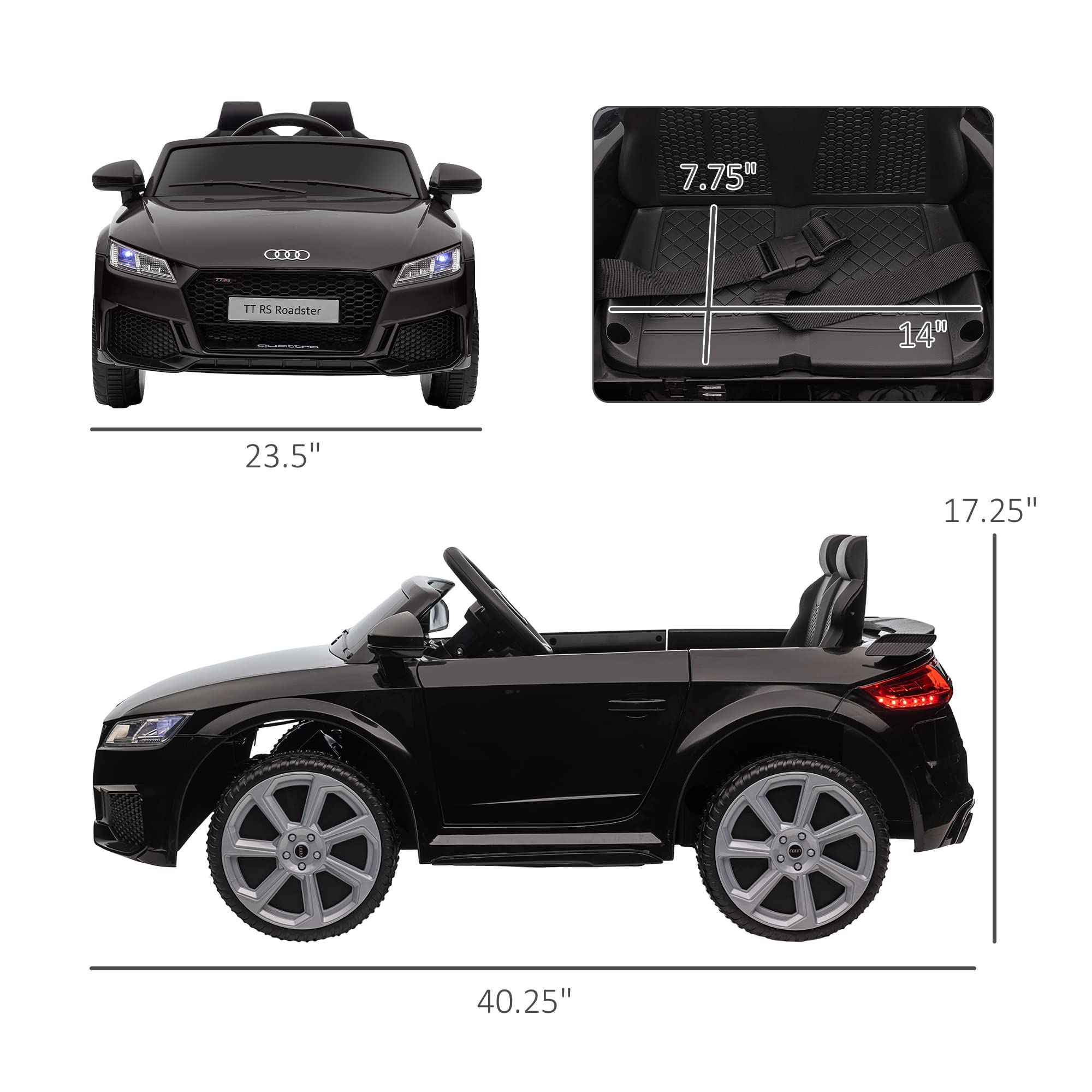 Licensed Audi TT RS Electric Ride-On Car with Remote Control
