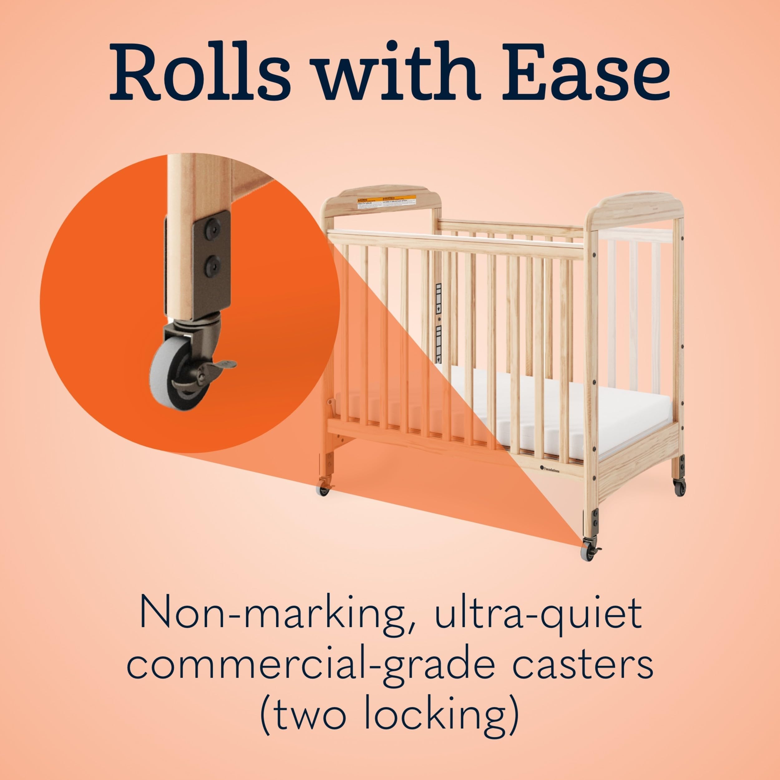 Compact Clearview Daycare Crib with Foam Mattress