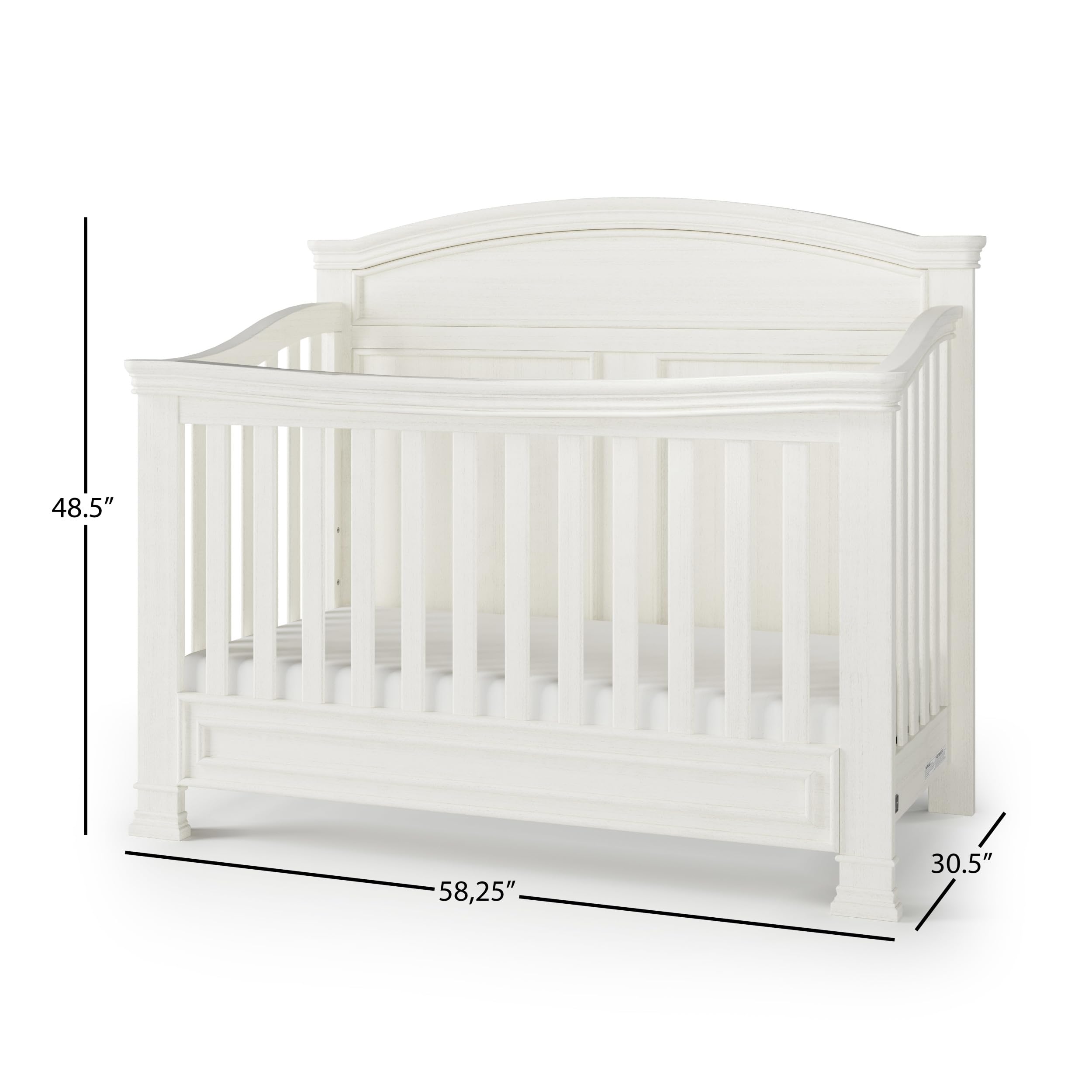4-in-1 Convertible Crib with Adjustable Mattress