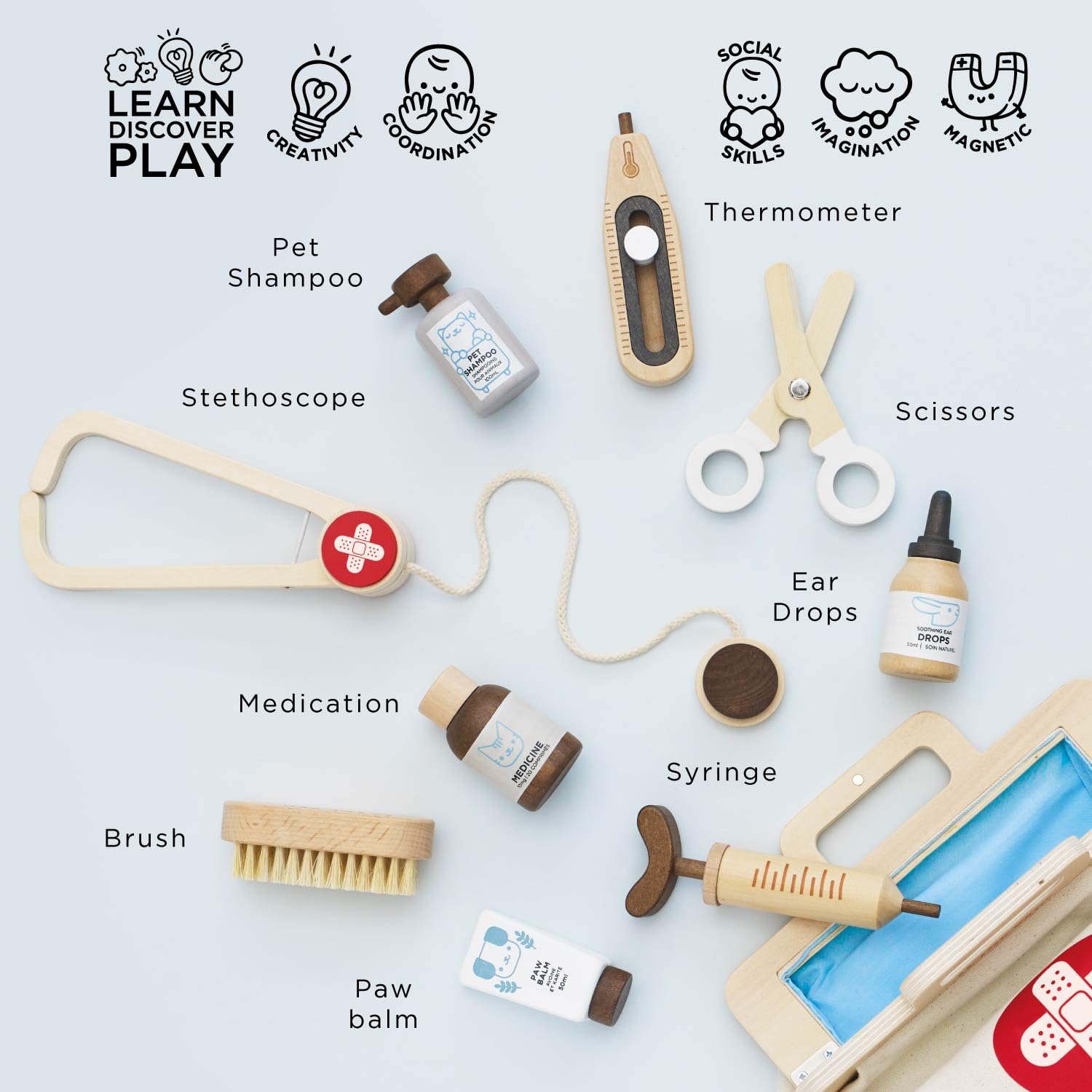 Animal Vet Set | Wooden Role Play Set - Suitable for Ages 3+ Years