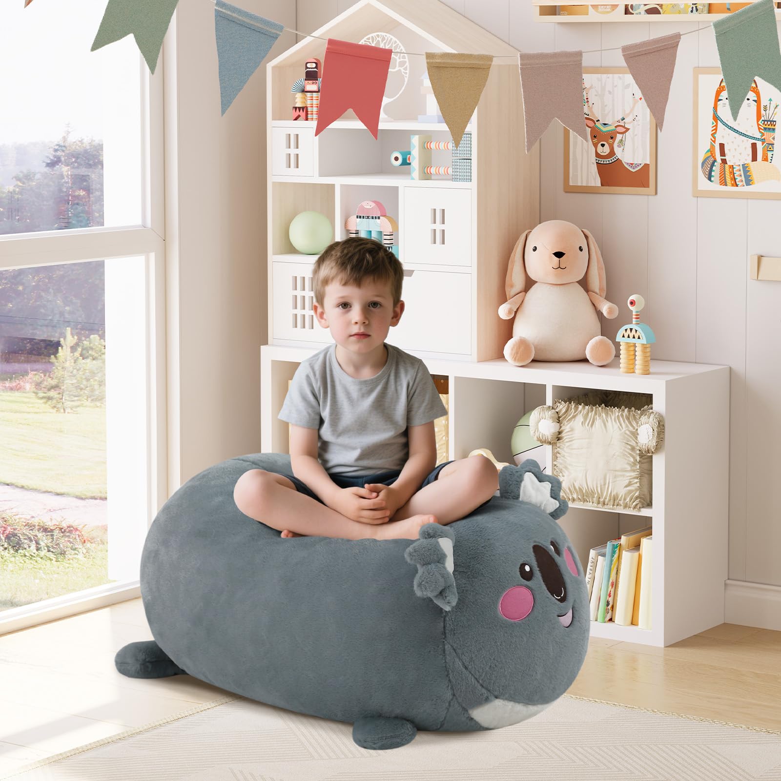 Kids Bean Bag Chair Koala Plush Stuffed Animal Seat