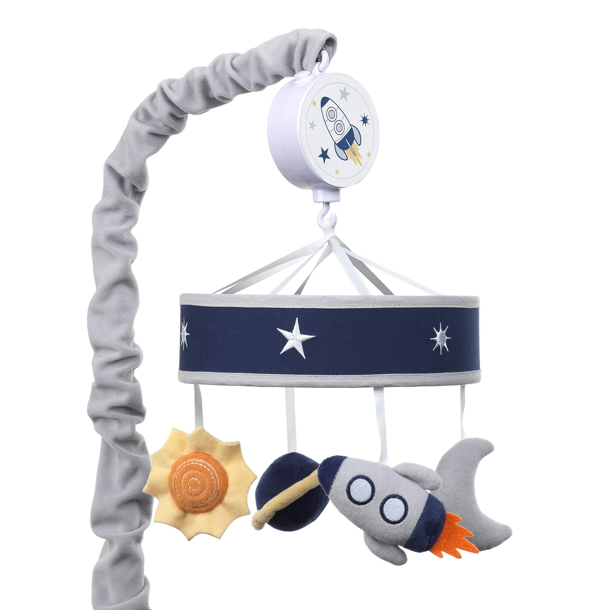 Way Musical Baby Crib Mobile - Blue/Navy/Gray Space Theme