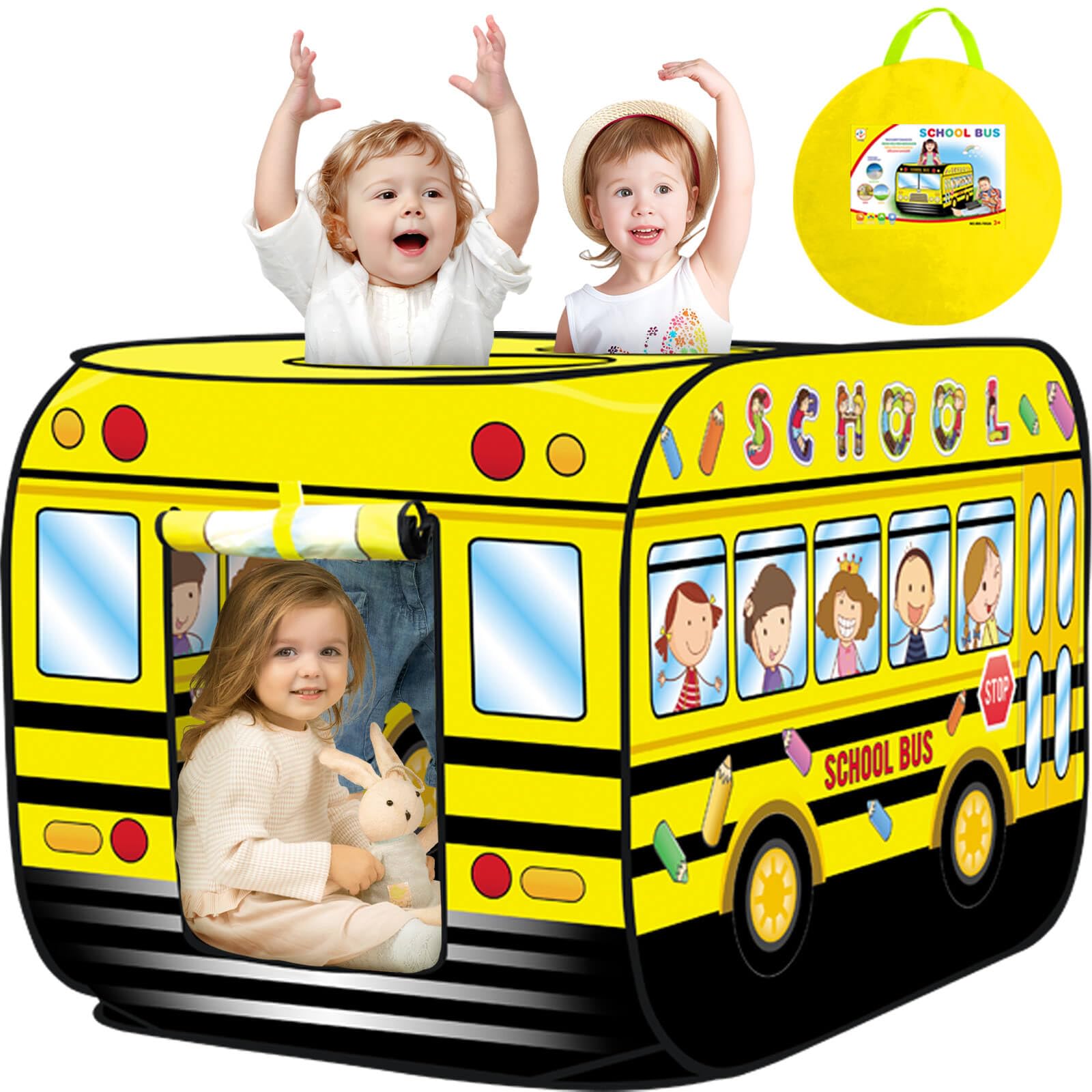 Play Tent for Kids Aged 1-3 Years Old Boys and Girls : School Bus