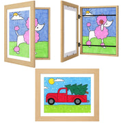 3Pack Kids Art Frames Natural Woodgrain, 10x12.5 Child