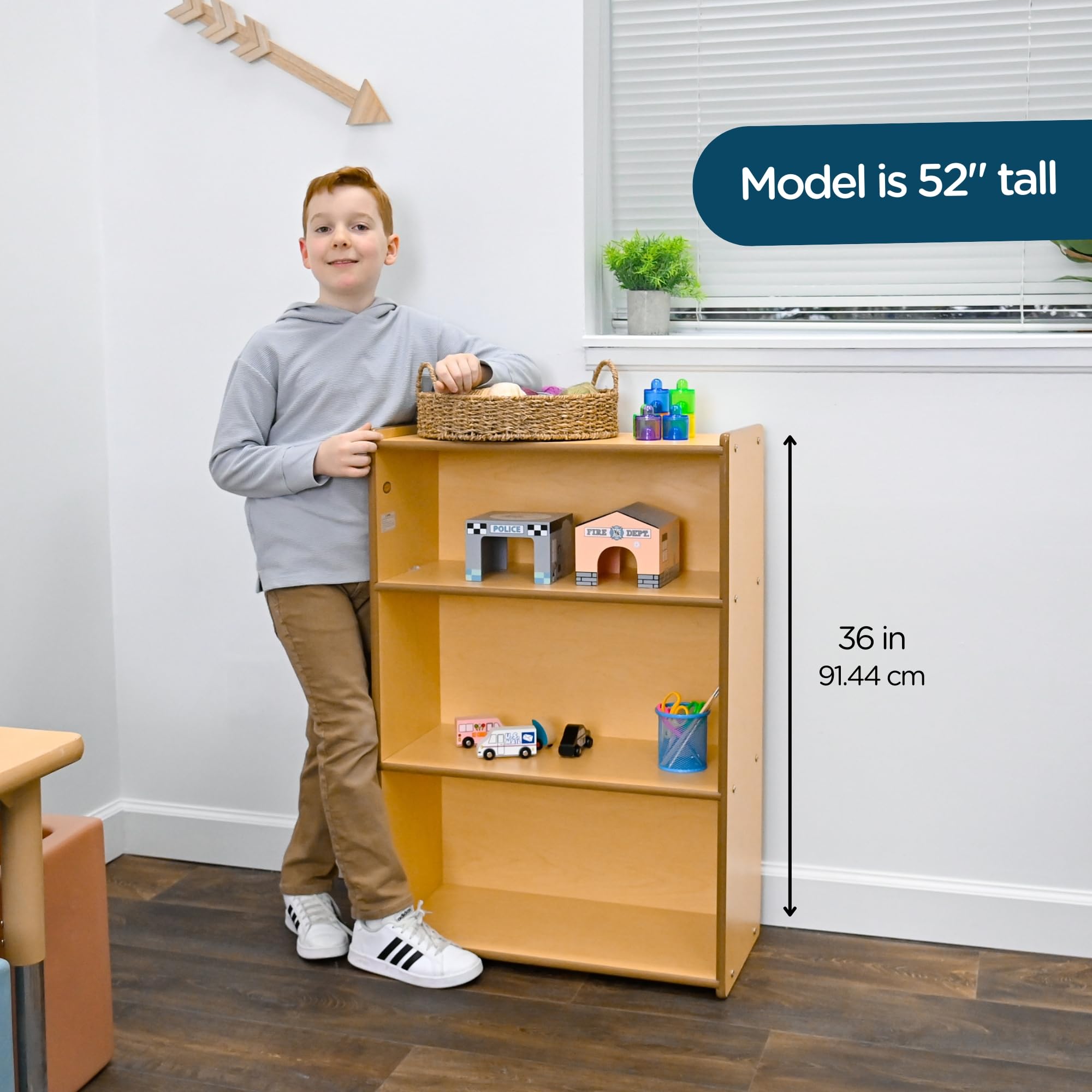 3-Shelf Wooden Storage Organizer for Kids