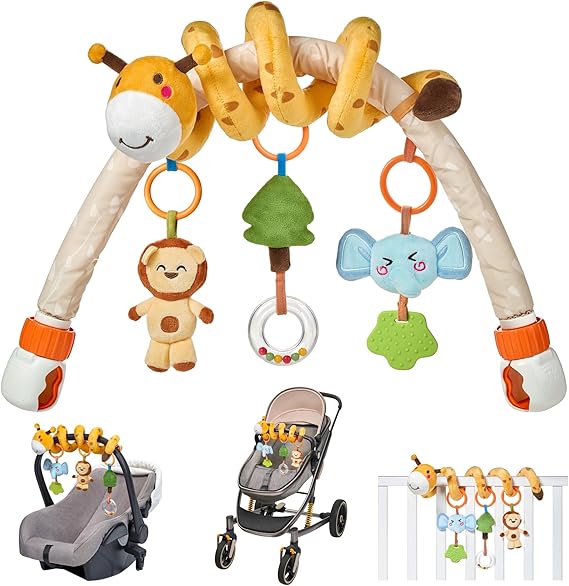 Spiral Car Seat & Stroller Activity Toy - Giraffe Textured Play Activity Toy