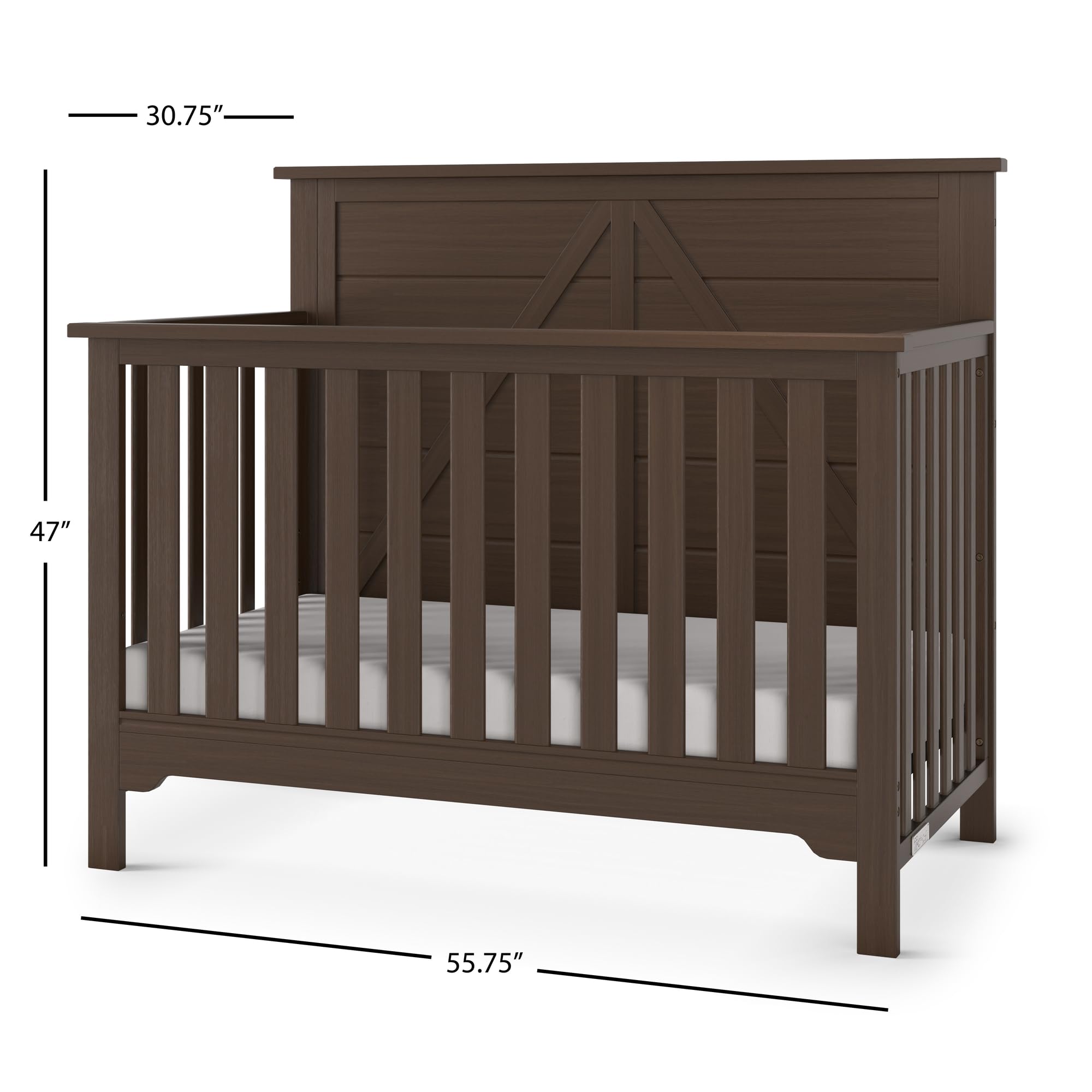 Woodland 4-in-1 Convertible Crib with Adjustable Mattress Heights
