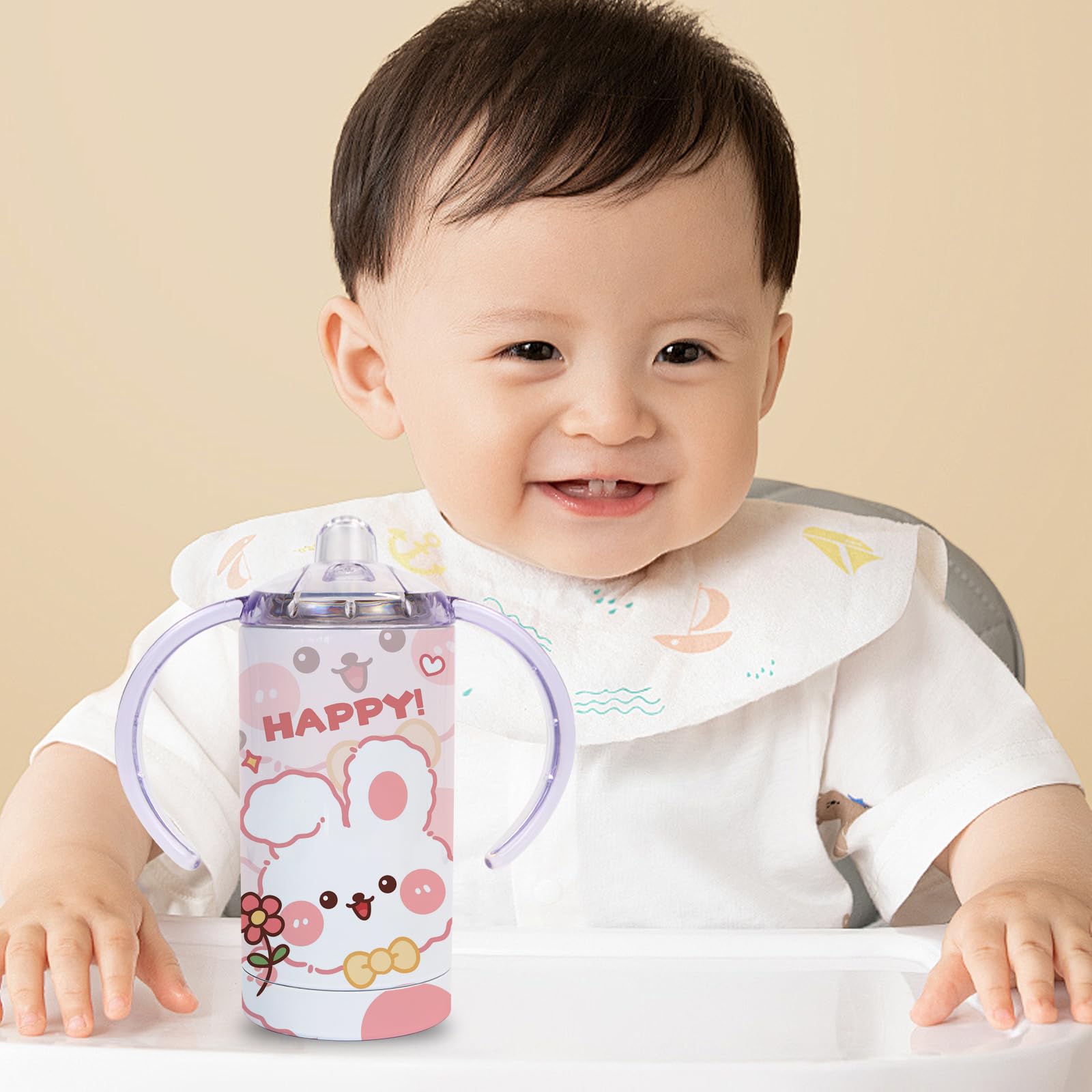 24 Pack Sublimation Blanks Sippy Cup Baby Bottle with Handles