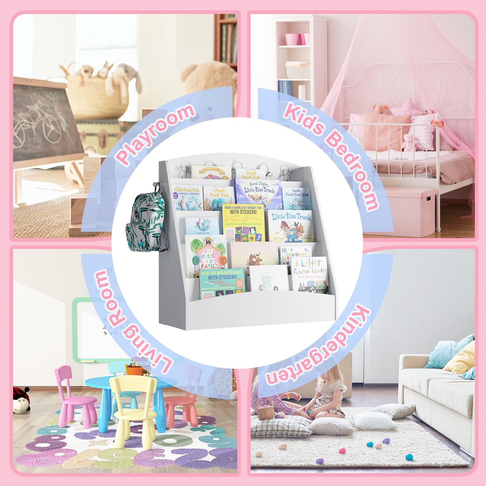 5-Tier Montessori Kids Bookshelf