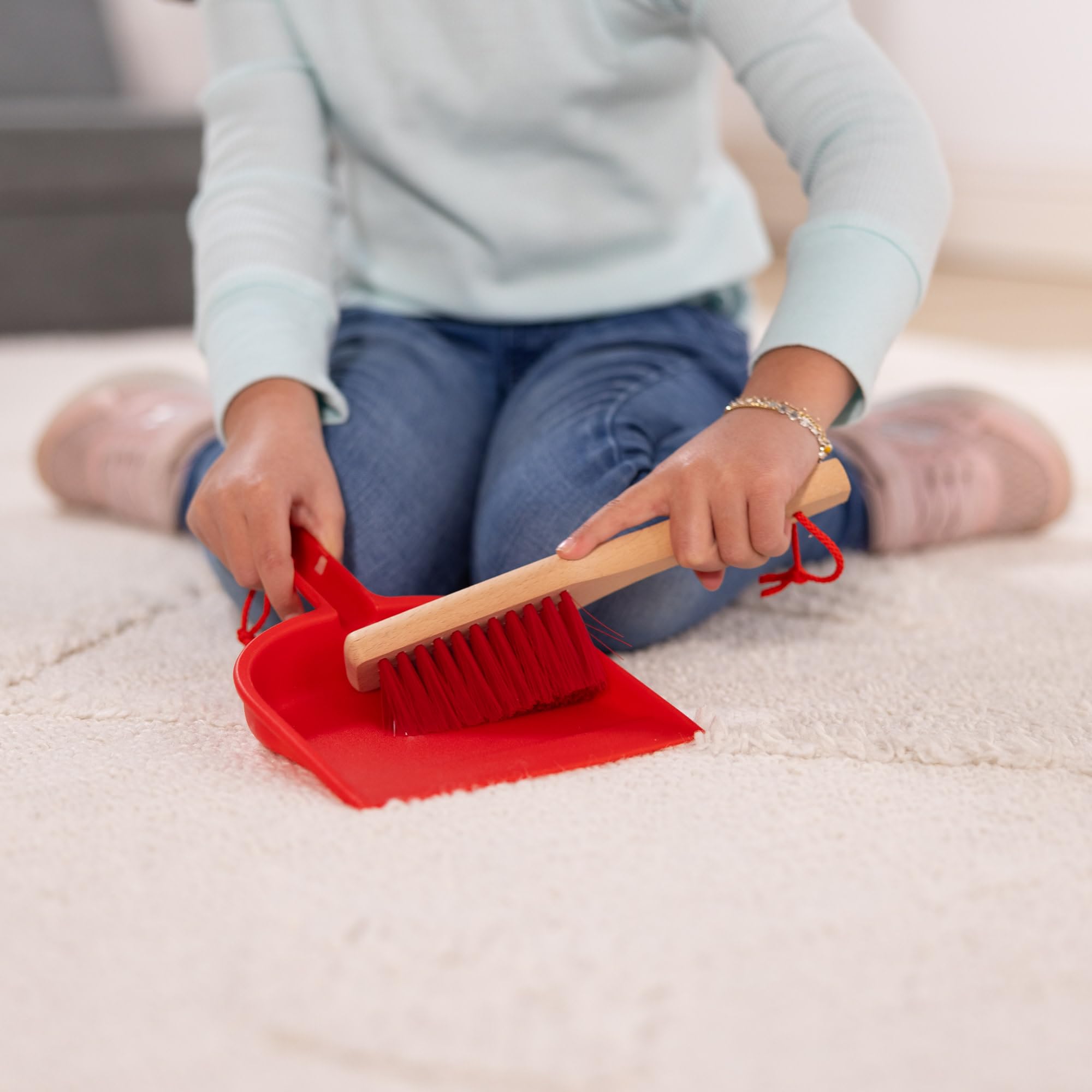 Doug Dust Sweep Mop, 6-Pc. Toddler Cleaning Set with Kids Broom
