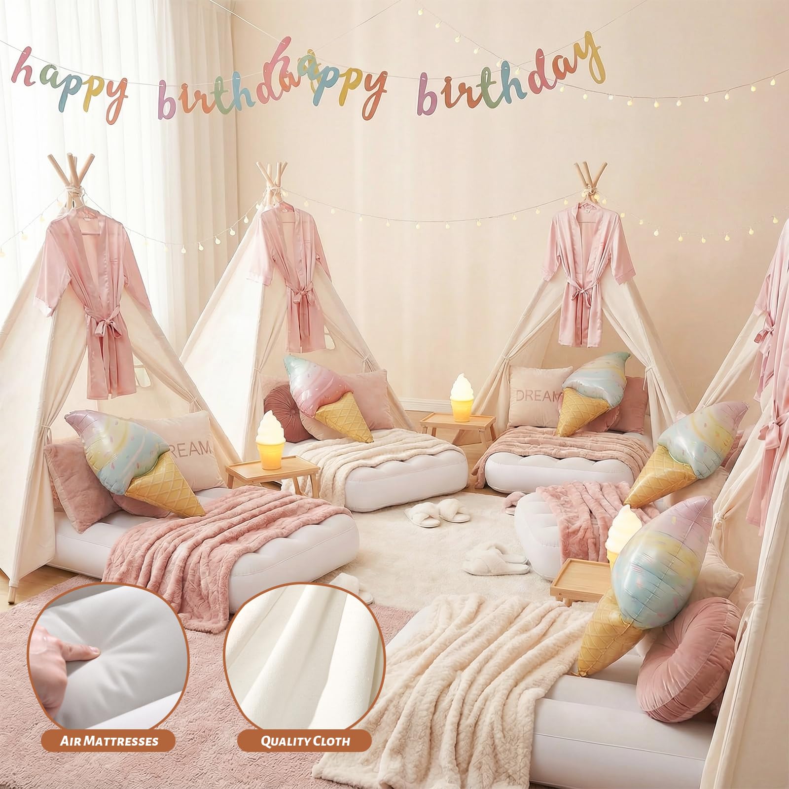 Kids Teepee Play Tent with Inflatable Airbed and Carry Case