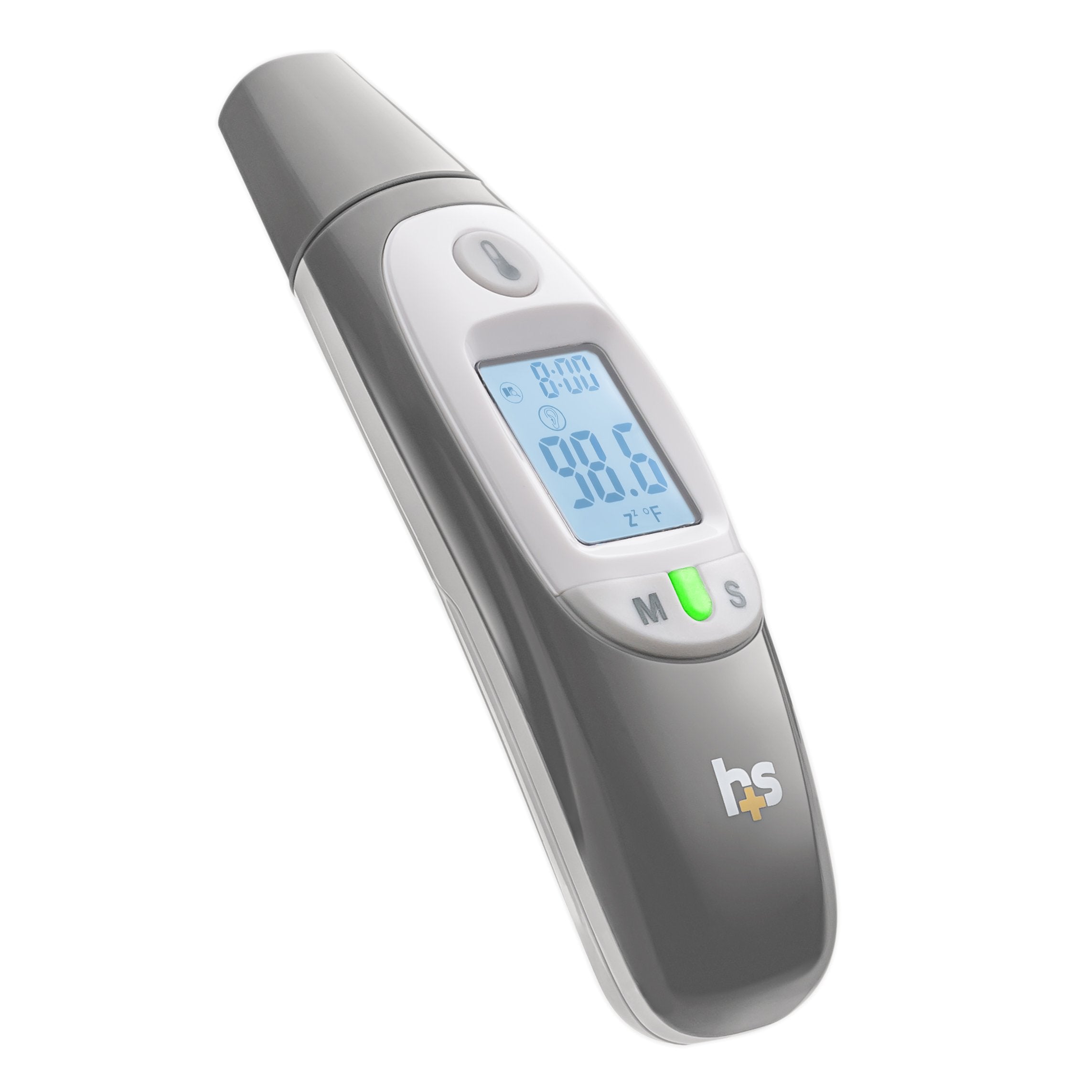 HealthSmart Compact Instant Read Infrared Digital Ear Thermometer, Measures Ambient Air Temperatures, Fahrenheit and Celsius Readings, FSA & HSA Eligible, Grey (Pack of 36)