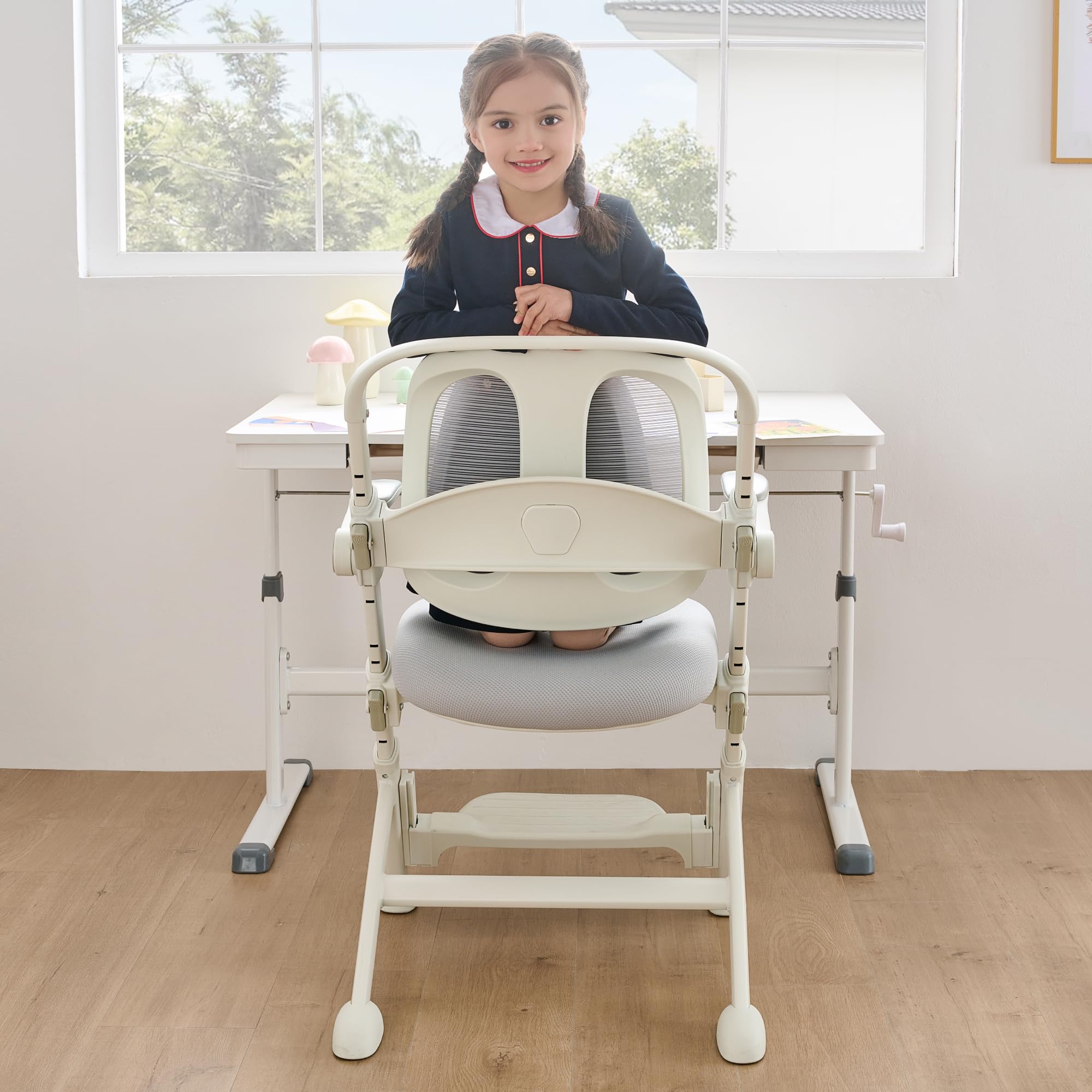 Ergonomic Kids Desk Chair with Adjustable Footrest