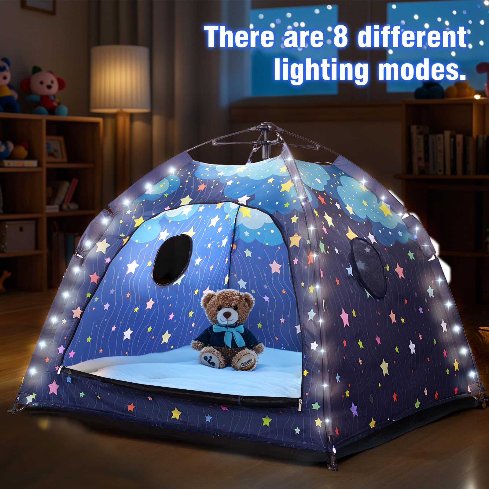 Kids Play Tent with String Lights for Indoor Outdoor Use