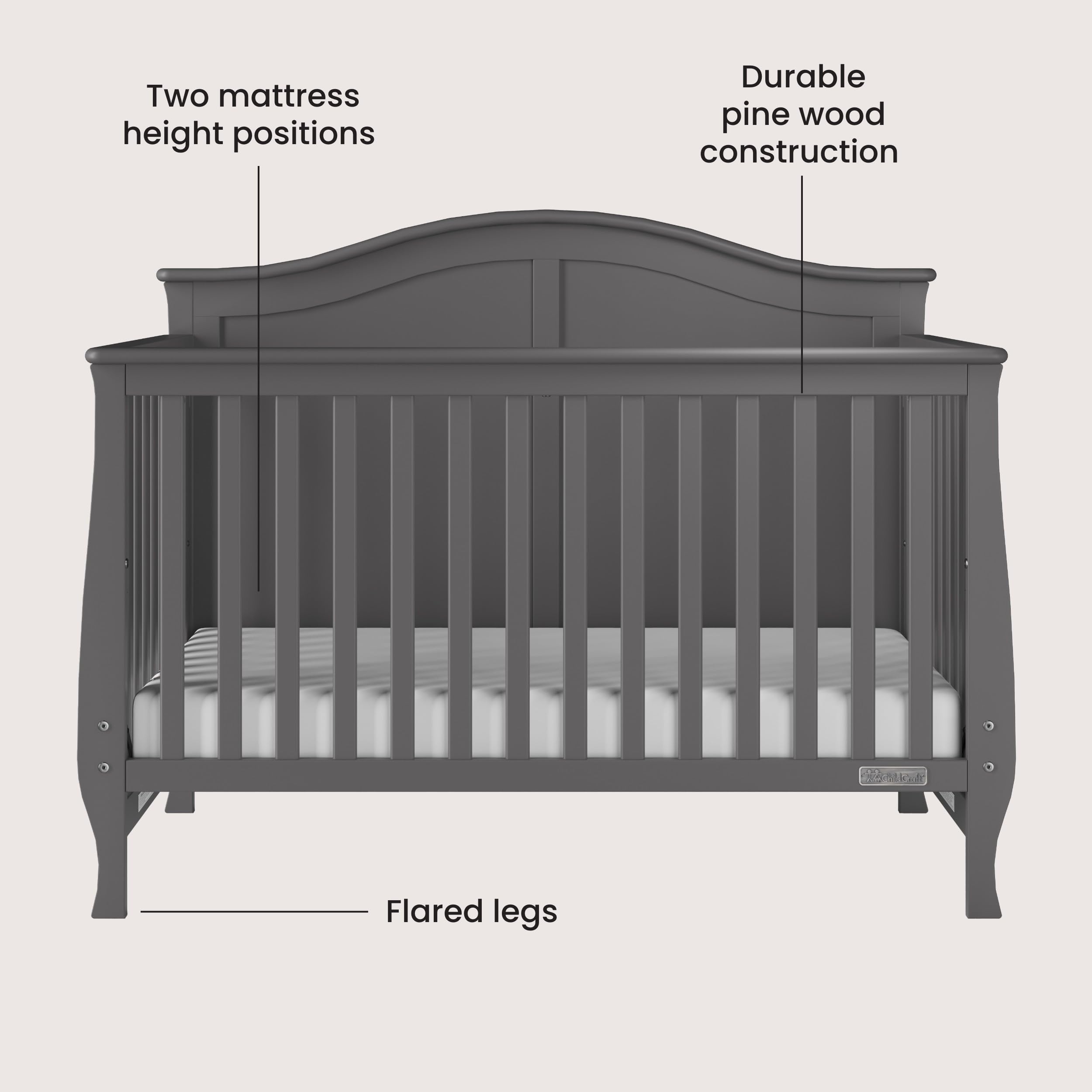 Camden 3-Piece Nursery Furniture Set with Convertible Crib