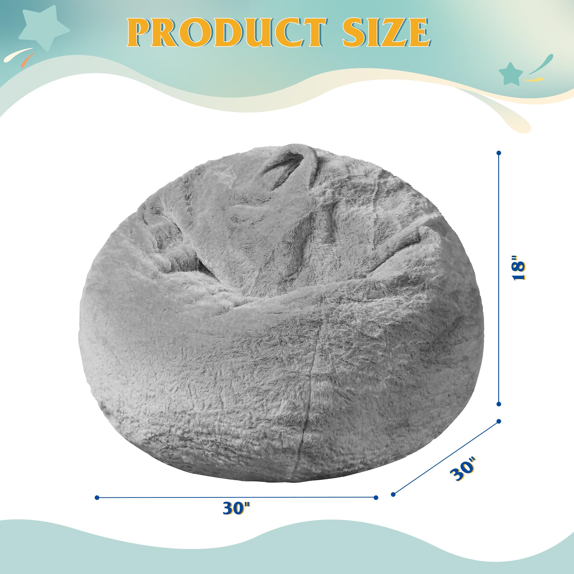 Kids Bean Bag Chair with Memory Foam