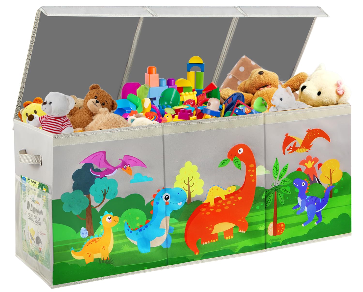 Large Toy Box Chest with Lids, Collapsible Toy Storage Organizer