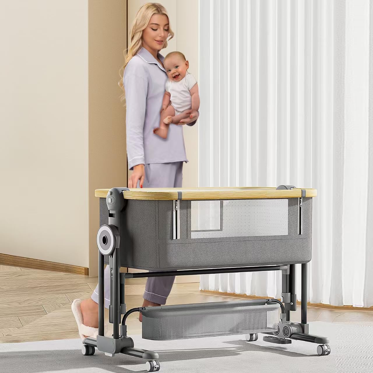 4-in-1 Rocking Bassinet with Adjustable Height