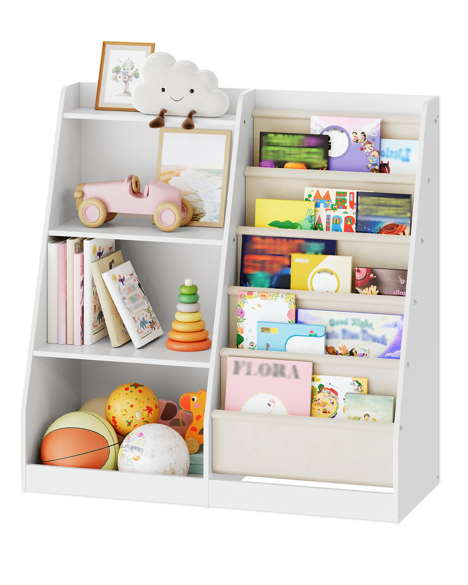 Kids Bookshelf and Toy Storage Organizer