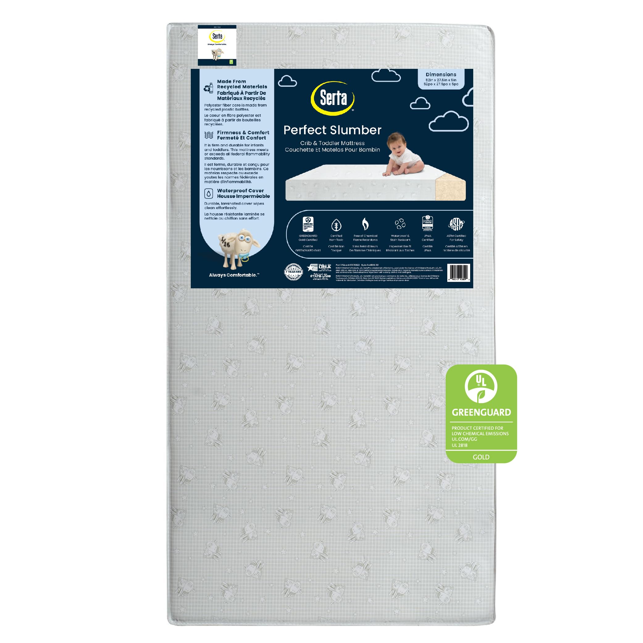 Slumber Dual Sided Crib and Toddler Mattress - Waterproof