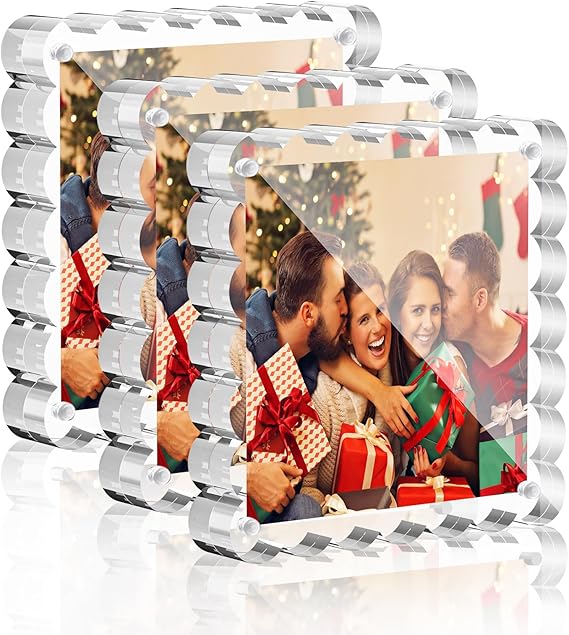 Acrylic Picture Frames 8x10, 3 Pack Clear Magnetic Lucite Frames