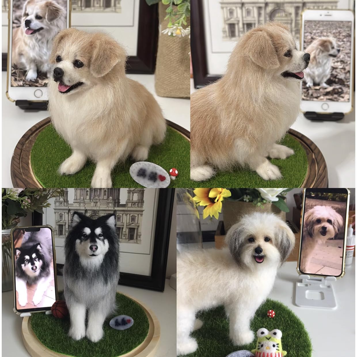 Stuffed Toy Figure by Pet's Photo. Wool Felt, Handmade. Fluffy Stuffed Animal