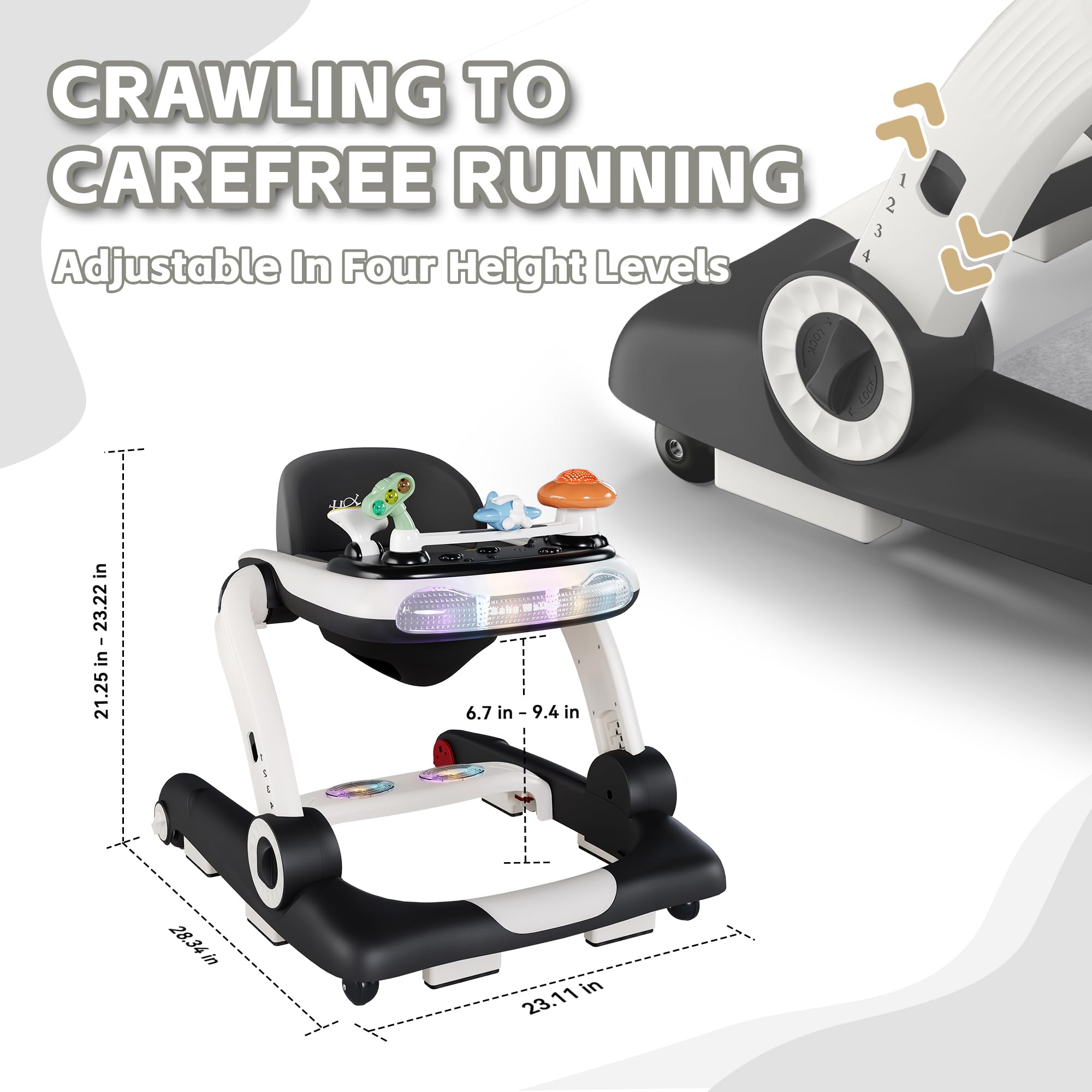 5-in-1 Baby Walker with Adjustable Height