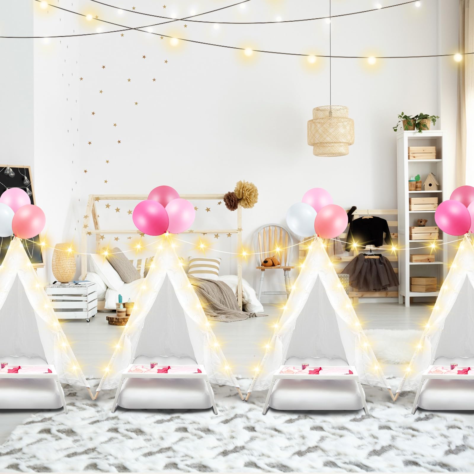 Tent for Girls Party,Teepee Tent for Kids Slumber Party Bulk
